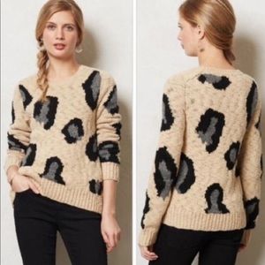 Anthropologie Sleeping on Snow Leopard Sweater